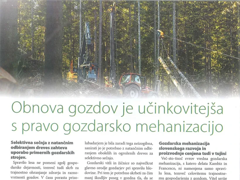 Uniforest v medijih: objava v reviji Kmetovalec, priloga Gozd, julij 2023